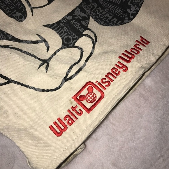 Walt Disney World Canvas Tote Bag Mickey Mouse - Picture 2 of 13